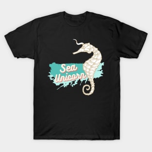 Sea Unicorn Comic Art Spaß Seepferdchen Tier Süß T-Shirt